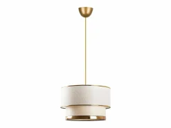 OZAIA Lámpara de techo de metal - D.30 x Alt. 65 cm - Dorado y beige - RAYONA