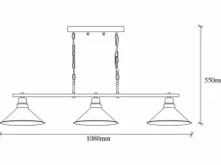 OZAIA Lámpara de techo de metal - lámpara Ancho 108 x Alt. 55 cm - - SIVANI
