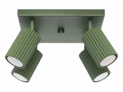 Sollux Lighting Lámpara de techo Gloow minimalista de aluminio - 4 fuentes luminosas 3000K - L.25 x A.16,5 cm - oliva
