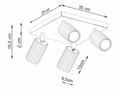 Sollux Lighting Lámpara de techo Gloow minimalista de aluminio - 4 fuentes luminosas 3000K - L.25 x A.16,5 cm - oliva