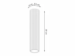 Discount Sollux Lighting Lámpara de techo Gloow minimalista de aluminio - 1 fuentes luminosas 4000K - L.6,5 x A.30 cm - Blanco