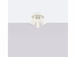 New Sollux Lighting Lámpara de techo Gloow minimalista de aluminio - 3 fuentes luminosas 3000K - L.19,5 x A.18 cm - Beige