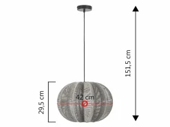 Best Lámpara de techo Kairi de papel trenzado, diámetro 42 cm Lámpara Suspendida