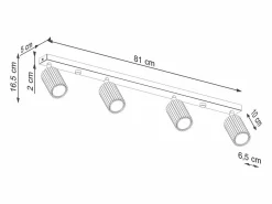 Sale Lámpara De Techo Karbon Minimalista De Aluminio - 4 Fuentes Luminosas - L.81 X A.16,5 Cm - Pardo Plafón