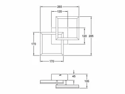 Online Lámpara de techo LED BARD moderna 21W antracita 3394-28-282 Fabas Luce Gris antracita