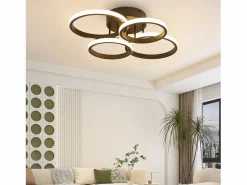 NETTLIFE Lámpara de techo LED , 4 anillos, regulable, color , 48 W, para salón