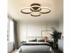 NETTLIFE Lámpara de techo LED , 4 anillos, regulable, color , 48 W, para salón