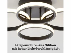 NETTLIFE Lámpara de techo LED , 4 anillos, regulable, color , 48 W, para salón