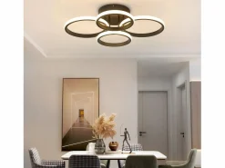 NETTLIFE Lámpara de techo LED , 4 anillos, regulable, color , 48 W, para salón