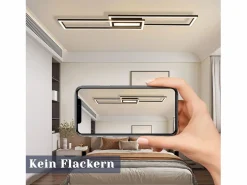 Hot Lámpara de techo LED , negra, moderna, geométrica, regulable, con control remoto. Plafón