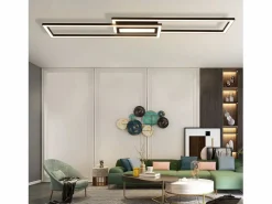 Hot Lámpara de techo LED , negra, moderna, geométrica, regulable, con control remoto. Plafón