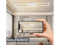 NETTLIFE Lámpara de techo LED , moderna, geométrica, regulable, con control remoto.White