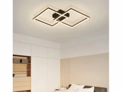 Discount Lámpara de techo LED para dormitorio, 24 W, para sala de estar, blanca cálida, moderna, cuadrada y negra. Plafón