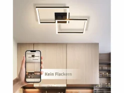 Discount Lámpara de techo LED para dormitorio, 24 W, para sala de estar, blanca cálida, moderna, cuadrada y negra. Plafón
