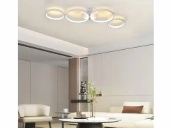 Hot Lámpara de techo LED de 100 cm regulable con 4 anillos, iluminación blanca moderna de 56 W con control remoto Plafón