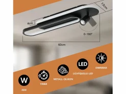 Hot Lámpara de techo LED negra moderna regulable para dormitorio con 1 foco de techo Plafón