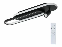 Hot Lámpara de techo LED negra moderna regulable para dormitorio con 1 foco de techo Plafón
