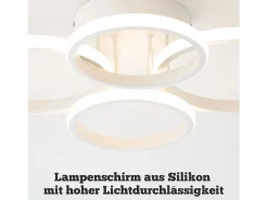 Hot NETTLIFE Lámpara de techo LED , 4 anillos, regulable, blanca, 48 W, para salón Blanco