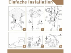 Lámpara de techo LED para sala de estar, color negro, regulable, para dormitorio, 61 cm, diseño moderno, con control remoto, 50 W. Plafón