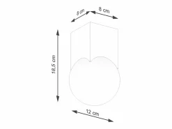 Sollux Lighting Lámpara de techo Lumivere minimalista de madera/vidrio - 1 fuentes luminosas 4000K - L.12 x A.19 cm - madera natural/