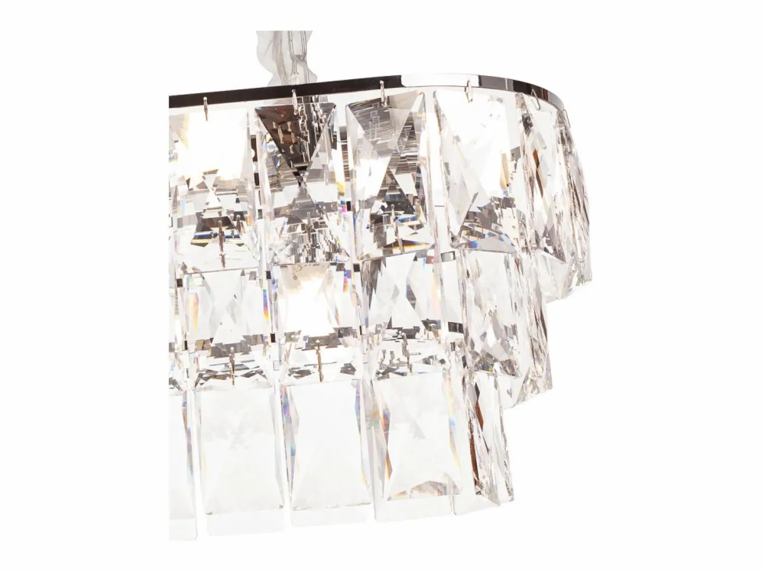 Lámpara de techo moderna de cristal para salón plateada - Ovalada 80 cm - San Francisco