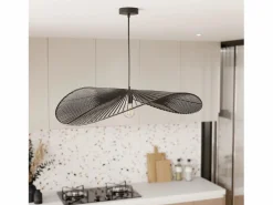 Outlet Lámpara de techo negra de papel de cuerda 75 cm - Mada Lámpara Suspendida