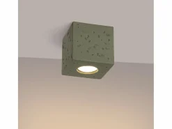 Clearance Lámpara de techo Quad industrial de concreto - 1 fuentes luminosas - L.10 x A.10 cm - oliva Plafón
