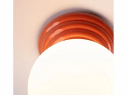 Sale Lámpara de techo Zori minimalista de cerámica/vidrio vidriado - 1 fuentes luminosas - L.12 x A.12 cm - durazno Plafón