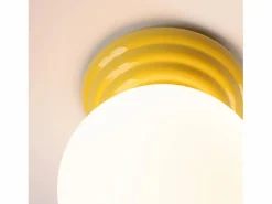 Sollux Lighting Lámpara de techo Zori minimalista de cerámica/vidrio vidriado - 1 fuentes luminosas - L.12 x A.12 cm -