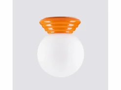 Sale Sollux Lighting Lámpara de techo Zori minimalista de cerámica/vidrio vidriado - 1 fuentes luminosas - L.12 x A.12 cm - Naranja