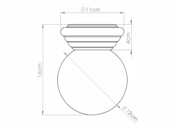 Sale Sollux Lighting Lámpara de techo Zori minimalista de cerámica/vidrio vidriado - 1 fuentes luminosas - L.12 x A.12 cm - Naranja
