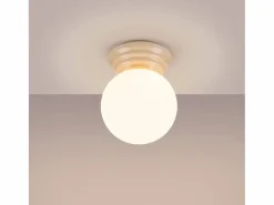 Best Lámpara de techo Zori minimalista de cerámica/vidrio vidriado - 1 fuentes luminosas - L.12 x A.12 cm - Plafón