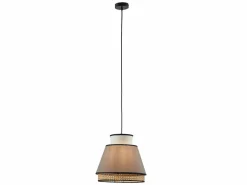 Discount OZAIA Lámpara escandinava de rejilla- Natural y gris topo - D.35 x Alt. 120 cm - KLAUS Topo / Color natural claro / Blanco