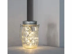 Ledkia Lámpara Exterior LED Tarro Solar 3000K Blanco Cálido Transparente
