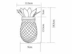 Lámpara solar piña - GALIX - Metal/Vidrio - 5 LED - 8 horas de iluminación