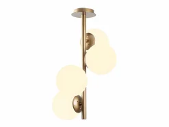 Outlet Lámpara techo metal y cristal 4 globos FAZE - D. 32 cm x Alt. 53 cm - y blanco Lámpara Suspendida