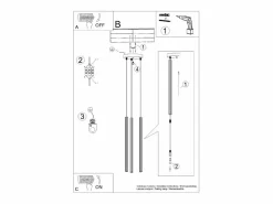Sollux Lighting Lámparas colgantes Elara moderno de acero - 3 fuentes luminosas 3000K - L.20 x A.120 cm -