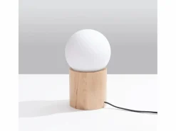 Sollux Lighting Lámparas De Escritorio Boomo Moderno De Madera - 1 Fuentes Luminosas - L.12 X A.21 Cm - Madera Natural Color natural claro