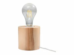 New Lámparas de escritorio Nalvado escandinavo de madera - 1 fuentes luminosas 3000K - L.10 x A.10 cm - madera natural Lámpara De Mesa