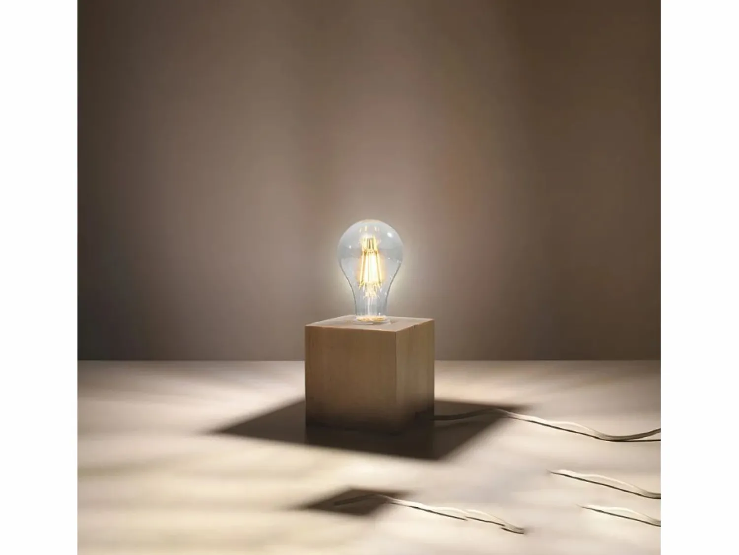 Sollux Lighting Lámparas de escritorio Zxina escandinavo de madera - 1 fuentes luminosas 4000K - L.10 x A.10 cm - madera natural