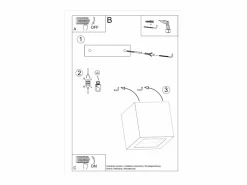 Sollux Lighting Lámparas de pared Astra moderno de hormigón/vidrio - 1 fuentes luminosas 3000K - L.12 x A.10 cm -
