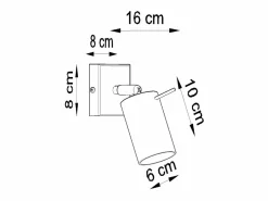 Sollux Lighting Lámparas de pared Briix moderno de acero - 1 fuentes luminosas 3000K - L.8 x A.8 cm -