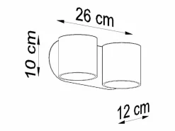 Sale Sollux Lighting Lámparas de pared Celeris moderno de aluminio - 2 fuentes luminosas 4000K - L.26 x A.10 cm - Negro