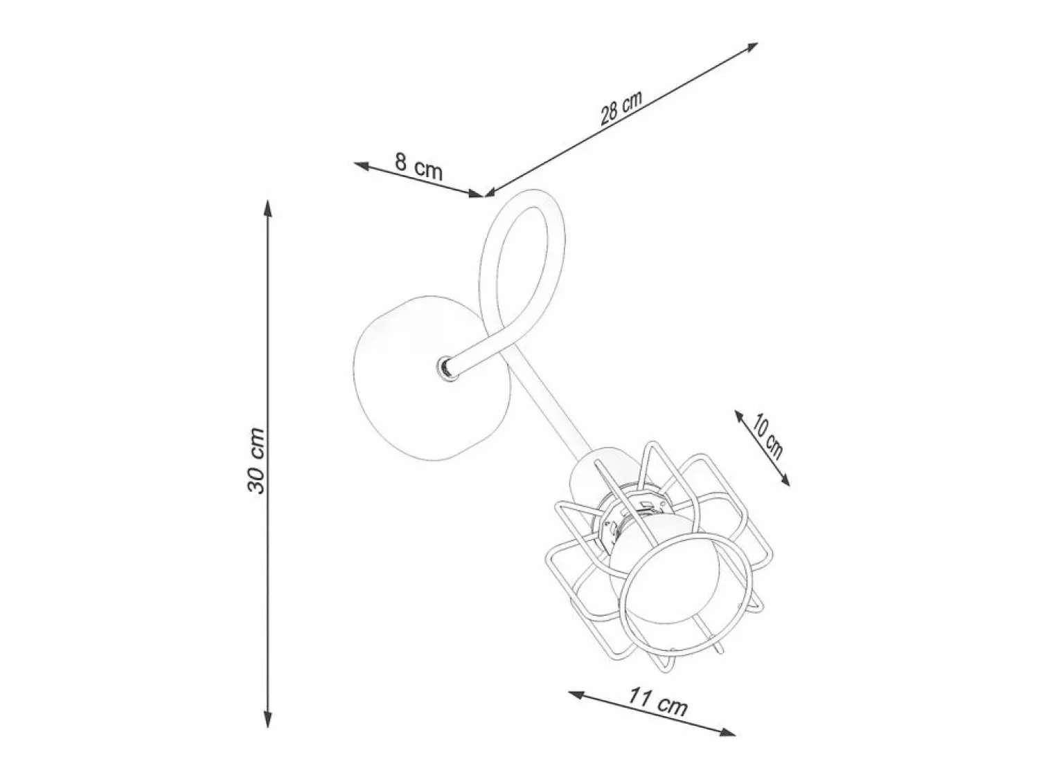 Sale Lámparas de pared Celubi moderno de acero - 1 fuentes luminosas 3000K - L.15 x A.30 cm - Aplique Para Pared