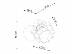 Online Sollux Lighting Lámparas de pared Celubi moderno de acero - 1 fuentes luminosas 3000K - L.14 x A.18 cm - Blanco