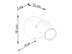 Sollux Lighting Lámparas de pared Flare moderno de acero/madera - 1 fuentes luminosas 3000K - L.16 x A.16 cm - madera negra