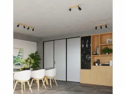 Sollux Lighting Lámparas de pared Flare moderno de acero/madera - 1 fuentes luminosas 3000K - L.16 x A.16 cm - madera negra