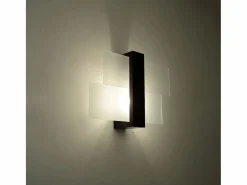 Lámparas de pared Ignis escandinavo de madera/vidrio - 1 fuentes luminosas 4000K - L.43 x A.30 cm - wengué Aplique Para Pared