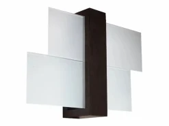 Lámparas de pared Ignis escandinavo de madera/vidrio - 1 fuentes luminosas 4000K - L.43 x A.30 cm - wengué Aplique Para Pared