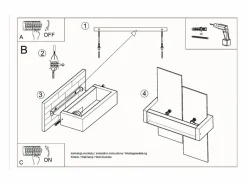 Lámparas de pared Ignis escandinavo de madera/vidrio - 1 fuentes luminosas 4000K - L.43 x A.30 cm - wengué Aplique Para Pared